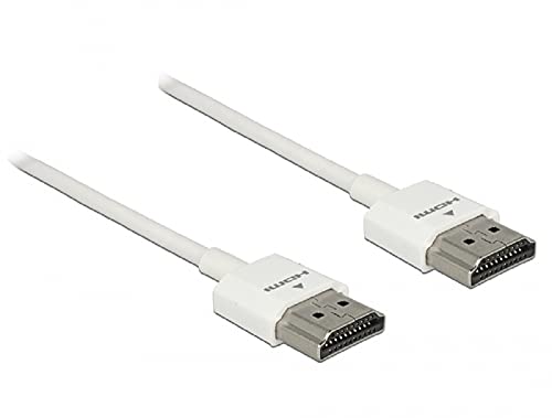 DELOCK Kabel High Speed HDMI mit Ethernet - HDMI-A Stecker > HDMI-A Stecker 3D 4K Slim 1,5 m weiß von DeLOCK