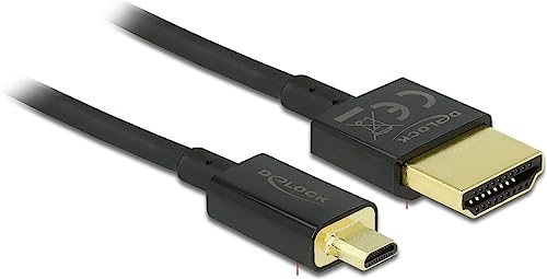 DELOCK Kabel High Speed HDMI mit Ethernet - HDMI-A Stecker > HDMI Micro-D Stecker 3D 4K 3 m Aktiv Slim Premium von DeLOCK