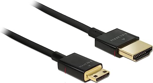 DELOCK Kabel High Speed HDMI mit Ethernet - HDMI-A Stecker > HDMI Mini-C Stecker 3D 4K 1 m Slim Premium von DeLOCK