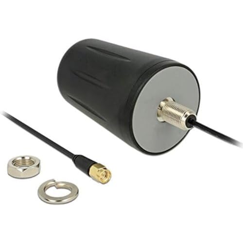 DELOCK LoRa Antenne 868 MHz SMA Stecker 0 dBi omnidirektional (RG-174, 3m) zur Dachmontage Outdoor schwarz von DeLOCK