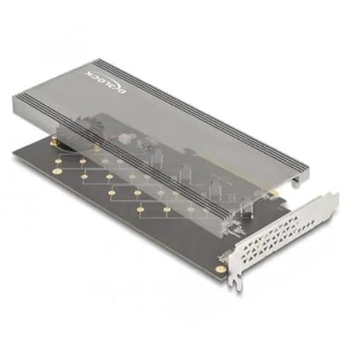 DELOCK TARJETA PCI Express 4.0 X16 A 4 X INTERNA NVME M.2 Key M MIT DISIPADOR DE CALOR Y VENTILADOR - BIFURCACIÓN von DeLOCK