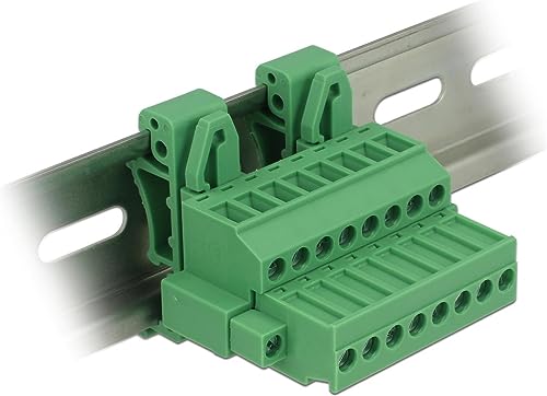 DELOCK Terminalblock Set für Hutschienen 8 Pin mit Schraubverriegelung von DeLOCK