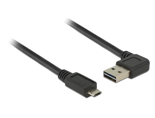 DeLOCK 0,5 m, usb2.0-a/USB2.0 Micro-B 0,5 m USB A Micro B schwarz Kabel USB – Kabel USB (usb2.0-a/USB2.0 Micro-B, 0,5 m, USB A, Micro B, männlich/männlich, schwarz, Kurve) von DeLOCK