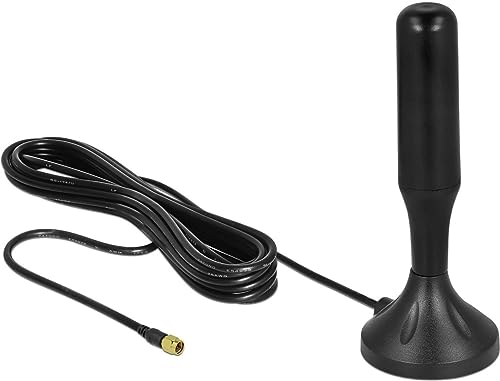 DeLOCK 12587 Antenne 5 dBi omnidirektionale SMA Antenne (5 dBi, 0.698-0.96; 1.71-2.17; 2.5-2.7 GHz, 50 Ohm, Omni-Directional Antenne, SMA, Stecker) von DeLOCK