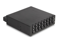 DeLOCK 5.25? Mobile Rack for 8 x M.2 NVMe SSD with Slim SAS SFF-8654 connector, 13.3 cm (5.25), Storage drive tray, Black, PCI Express 4.0, M.2, Metal von DeLOCK