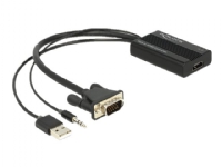 DeLOCK 62597, 0,25 m, HDMI Typ A (Standard), VGA (D-Sub) + 3.5mm + USB Type-A, Männlich, Weiblich, 1920 x 1080 Pixel von DeLOCK