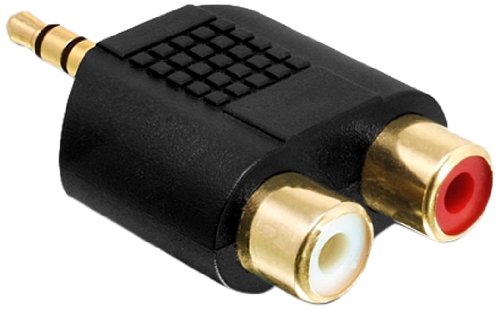 DeLOCK 65365 Kabeladapter - Kabeladapter (3,5-mm-Klinkenstecker, 2x Cinch-Stecker, Schwarz) von DeLOCK