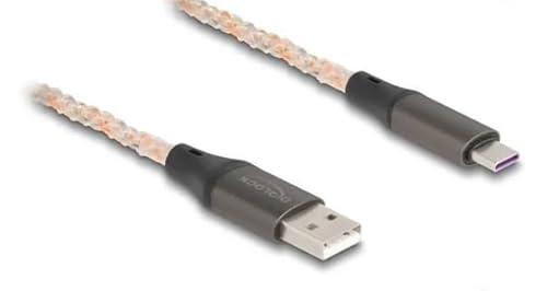 DeLOCK 88164 - USB 2.0 Kabel Typ-A zu USB Type-C mit RGB Beleuchtung 1 m von DeLOCK