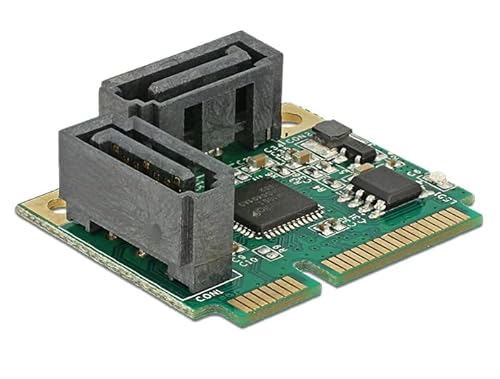 DeLOCK 95260 Interne SATA-Schnittstellenkarte und Adapter – Karten und Schnittstellen-Adapter (Mini PCI Express, SATA, Low Profile, Box, Asmedia ASM1061, 6 Gbit/s) von DeLOCK