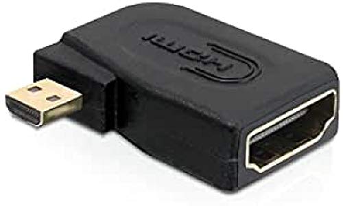 DeLOCK Abgewinkelter HDMI-Adapter, Micro-D-Stecker abgewinkelte Buchse, HDMI mit Ethernet von DeLOCK
