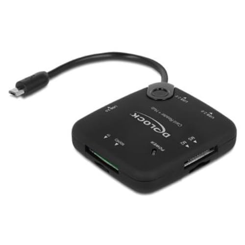 DeLOCK Card Reader OTG Micro USB > 5 x Slots + 3 Port USB Hub für Smartphones von DeLOCK