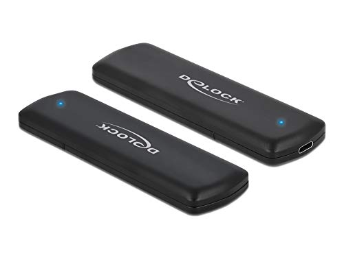 DeLOCK M.2 NVME & SATA SSD Gehäuse, USB 3.2 Gen2 Type-C 10 (Gbit/s), 2280, 2260, 2242, 2230, Werkzeugfrei/Tool Free, 42633 von DeLOCK