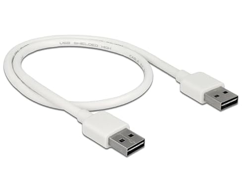 DeLock 85192 0,5 m USB A USB A männlich männlich weiß Kabel USB – Kabel USB (0,5 m, USB A, USB A, 2.0, männlich/männlich, weiß) von DeLOCK