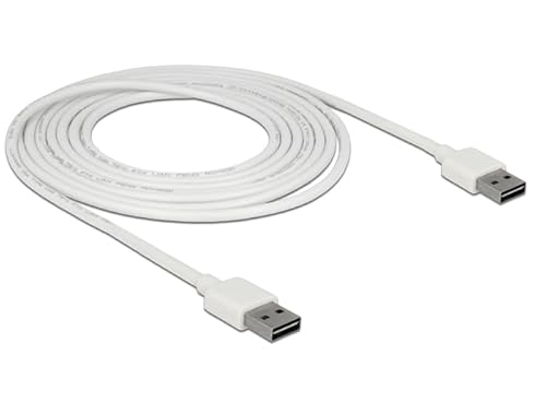 DeLock 85195 3 m USB A USB A männlich männlich weiß Kabel USB – Kabel USB (3 m, USB A, USB A, 2.0, männlich/männlich, weiß) von DeLOCK