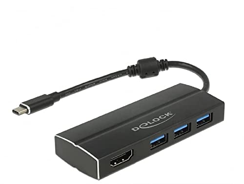 DeLock Adapter USB C 3.1 3X USB 3.0 A Hub + HDMI 4K, schwarz DeLock Adapter USB C 3.1 3X USB 3.0 A Hub + HDMI 4K, schwarz von DeLOCK