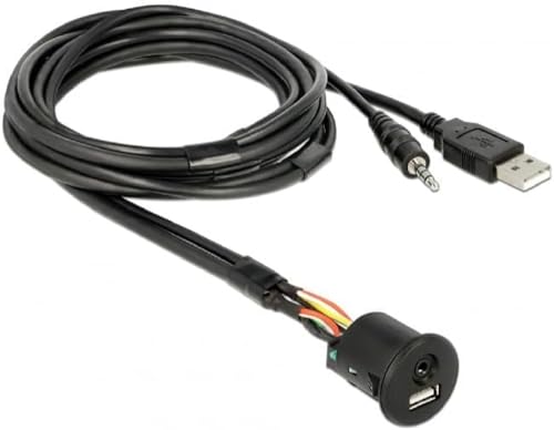 DeLock Kabel USB A + 3, 5mm 4Pin Klinke Stecker Einbaubuchse USB A + 3, 5mm 4Pin von DeLOCK