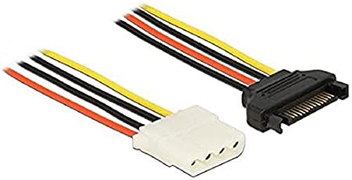 DeLock Stromkabel SATA 15 Pin Buchse > 4 Pin Buchse 20 cm, Black, Red, White, Yellow von DeLOCK