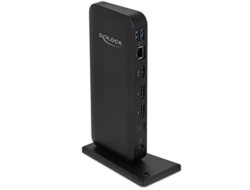 DeLock USB C Dockingstation Multidisplays 4K - HDMI/DP 1.4 / USB 3.2 / GigaLAN/Headset/PD 3.0-85 Watt, 87746, schwarz DeLock USB C Dockingstation Multidisplays 4K - HDMI/DP 1.4 / USB 3.2 / GigaLAN/Headset/PD 3.0-85 Watt, 87746, schwarz von DeLOCK
