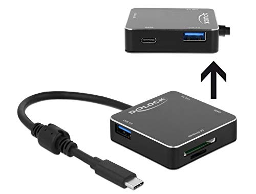 Delock 3 Port USB 3.1 Gen 1 Hub mit USB Type-C Anschluss und SD + Micro SD Slot von DeLOCK