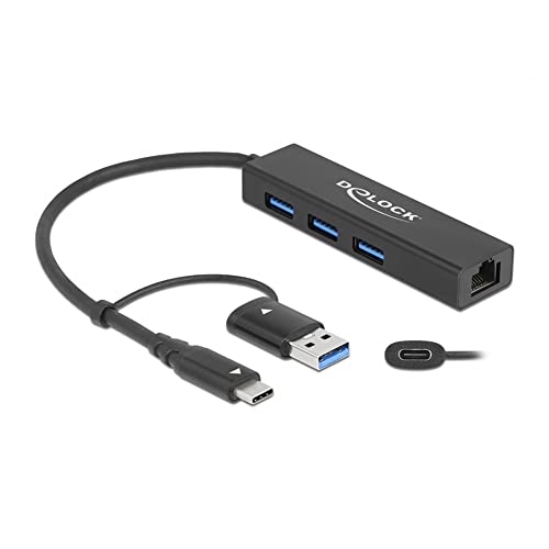 Delock 3 Port USB 3.2 Gen 1 Hub + Gigabit LAN von DeLOCK