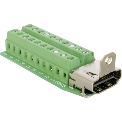 Delock 65168 HDMI-Steckverbinder Buchse, Einbau vertikal Polzahl (num): 20 Silber 1St. von DeLOCK