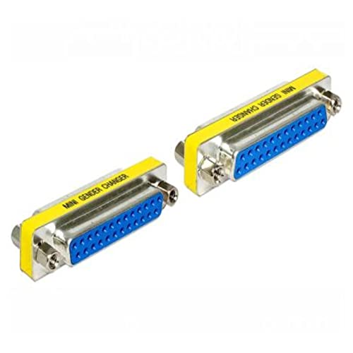 Delock 65483 Adapter Cable – Adapter für Kabel (Sub-D 25, Sub-D 25, Blau, Silber, Gelb, weiblich/weiblich, Polybag) von DeLOCK