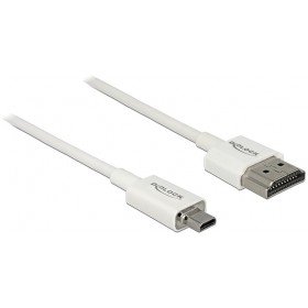 Delock 85149 Kabel High Speed HDMI mit Ethernet - HDMI-A Stecker auf HDMI Micro-D Stecker 3D 4K 1 m Slim Weiß Delock 85149 Kabel High Speed HDMI mit Ethernet - HDMI-A Stecker auf HDMI Micro-D Stecker 3D 4K 1 m Slim Weiß von DeLOCK
