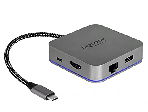 Delock 87742 USB Type-C™ Dockingstation für Mobilgeräte 4K - HDMI/Hub/LAN/PD 3.0 mit LED Beleuchtung von DeLOCK