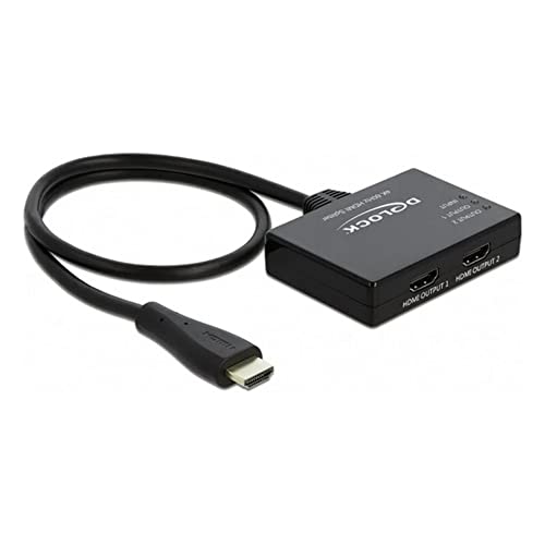 Delock 87747, HDMI Splitter 1 x HDMI in > 2 x HDMI Out 4K 60 Hz (Unterstützt HDR, High Speed HDMI Spezifikation, Übertragung von Audio- und Videosignalen) von DeLOCK