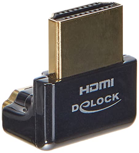 Delock Adapter High Speed HDMI mit Ethernet “ HDMI-A Buchse > HDMI-A Stecker 4K 90 Grad gewinkelt unten Schwarz von DeLOCK