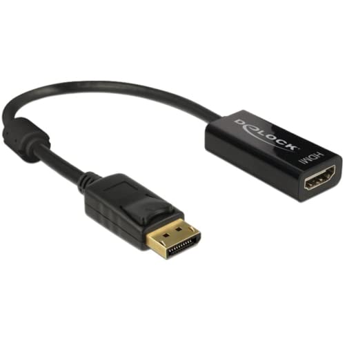 Delock Adapterkabel DisplayPort 1.2 Stecker > HDMI Buchse schwarz 4K Passiv, 62609 von DeLOCK