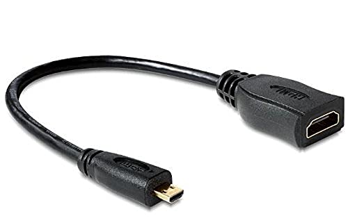 Delock Adapterkabel micro HDMI-D St > HDMI-A Bu mit 23 cm Kabel, Schwarz von DeLOCK