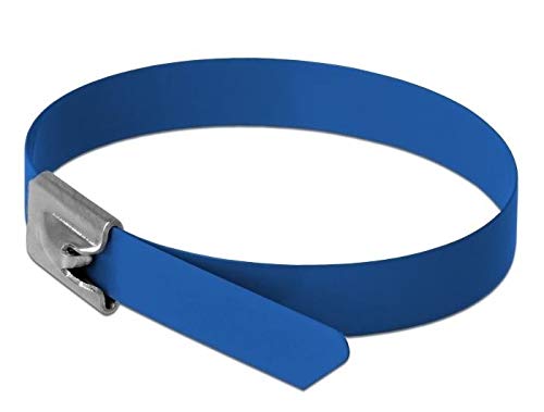 Delock Edelstahlkabelbinder L 400 x B 7,9mm blau 10 Stück von DeLOCK