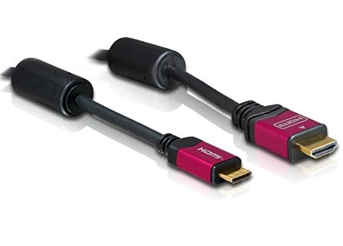 Delock HDMI Anschlusskabel HDMI-A Stecker, HDMI-Mini-C Stecker 3.00m Schwarz 84337 vergoldete Steckk von DeLOCK