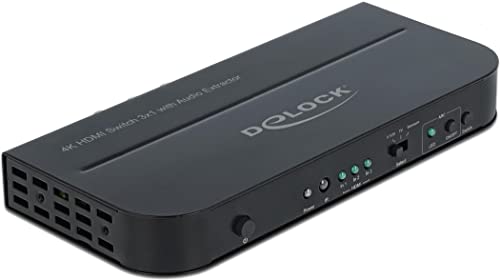 Delock HDMI Switch 3 x HDMI in zu 1 x HDMI Out 4K 60 Hz mit Audio Extraktor von DeLOCK