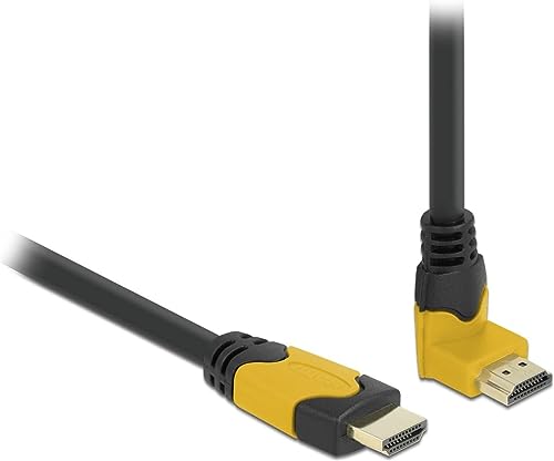 Delock High Speed HDMI Kabel Stecker gerade zu Stecker 90° oben gewinkelt 2 m von DeLOCK