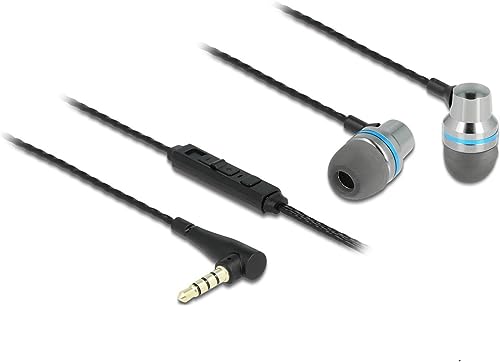 Delock In-Ear Kopfhörer mit 4 Pin 3,5 mm Klinkenstecker, Mikrofon, schwarz von DeLOCK