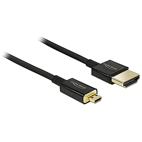 Delock Kabel High Speed HDMI mit Ethernet - HDMI-A Stecker > HDMI Micro-D Stecker 3D 4K 2 m Slim Premium von DeLOCK