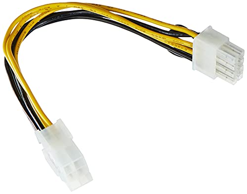 Delock Kabel Power PCIE 6 Pin Bu > 8 Pin St PCIE, Schwarz, Weiß, Gelb, PCIE 6 Pin > 8 Pin, 1 Stück von DeLOCK