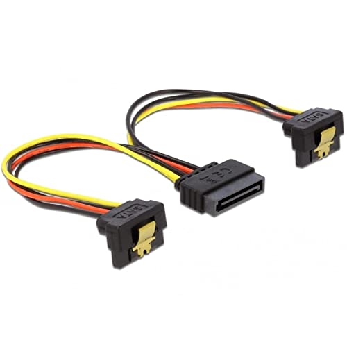 Delock Kabel Power SATA 15 Pin > 2 x SATA HDD mit Metallclipâ€“ gewinkelt von DeLOCK