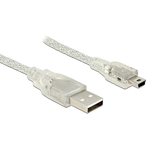 Delock Kabel USB 2.0 Typ-A Stecker > USB 2.0 Mini-B Stecker 1,5 m transparent von DeLOCK