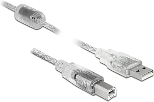 Delock Kabel USB 2.0 Typ-A Stecker > USB 2.0 Typ-B Stecker 1 m transparent von DeLOCK