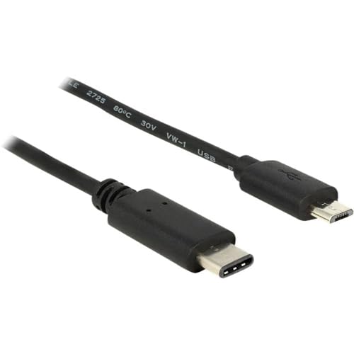 Delock Kabel USB Type-C 2.0 Stecker > USB 2.0 Micro-B Stecker 1, 0 m Schwarz von DeLOCK