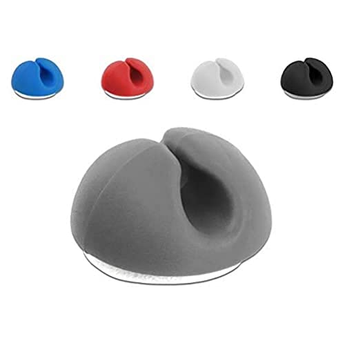 Delock Kabelhalter Mini (10 Stück) - Weiß, Grau - TPR - Selbstklebend - Durchmesser ca. 15 mm von DeLOCK
