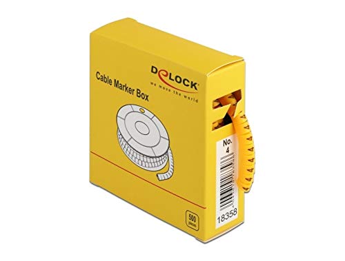 Delock Kabelmarker Box, Nr: 4, gelb, 500 Stück von DeLOCK
