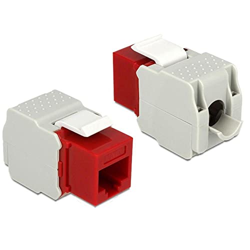 Delock Keystone RJ45 Buchse > LSA werkzeugfrei Cat.6 UTP rot von DeLOCK