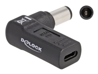 Delock - Netzteil - USB-C (Buchse) auf DC-Buchse 7,4 x 5 mm (Stecker) - 19,5 V - 3 A - gewinkelt - schwarz von DeLOCK