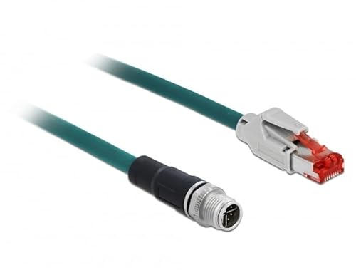 Delock Netzwerkkabel M12 8 Pin X-kodiert zu RJ45 Stecker PVC 2 m von DeLOCK