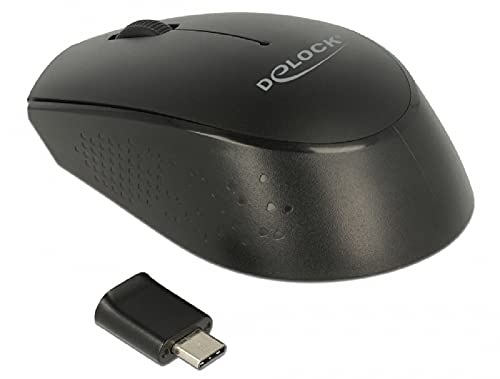 Delock Optische 3-Tasten Mini Maus wireless USB Type-C 2,4 GHz kabellos - für Rechts- und Linkshänder von DeLOCK