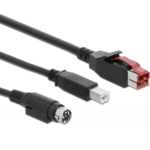 DELOCK PoweredUSB Kabel Stecker 24 V > USB Typ-B Stecker + Hosiden Mini-DIN 3 Pin Stecker 1 m für POS Drucker und Terminals DELOCK PoweredUSB Kabel Stecker 24 V > USB Typ-B Stecker + Hosiden Mini-DIN 3 Pin Stecker 1 m für POS Drucker und Terminals von DeLOCK